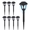 Relaxdays Lampade Solari da Giardino, Set da 8, LED Luce con Paletto per Fissaggio, per Esterni, HxD: 39 x 11 cm, Nero