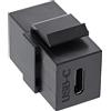 InLine Keystone 76201Z - Modulo USB 3.1 Snap-In con presa USB-C, colore: Nero