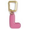 UNTAGS - Charm Lettera L - Materiale Effetto Pelle - Ciondolo per Smartphone, Portachiavi con Moschettone in Metallo Colore Oro Incluso - Rosa