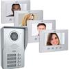 ELRO Videocitofono a 4 famiglie DV477W4 con display a 4 colori, telecamera con visione notturna, tecnologia a 4 fili, 16 suonerie, grigio, taglia unica
