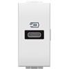 Bticino N4192C Caricatore USB con un ingresso tipo C, da installare nella placca Livinglight, per la ricarica rapida di dispositivi elettronici fino a 20W, 1 modulo, bianco