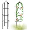 YAOBLUESEA Traliccio da giardino, traliccio in metallo da giardino, obelischi a torre per piante rampicanti, pomodori, cetrioli, rose, fiori, 190 x 40 cm (verde)