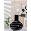 GILDE Vaso decorativo nero bianco - Vaso decorativo moderno in vetro colorato - altezza 28 cm