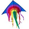 CIM Kite - Super Kite Rainbow Delta XL blu - Aquilone a linea singola per bambini dai 6 anni in su - 150x166cm - comprensivo di filo per aquiloni e code a righe