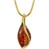 Copal Collana Regolabile Con Pendente In Ambra Naturale E Catena DArgento Placcata Oro