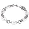 Chantecler / Capriness / bracciale maglia marina 18 cm / argento e smalto bianco - 40644