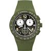 Swatch Nothing Basic About Green / New Chrono / orologio uomo / quadrante nero / cassa plastica / cinturino silicone - SUSG406