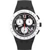 Swatch Nothing Basic About Black / New Chrono / orologio uomo / quadrante nero / cassa plastica / cinturino silicone - SUSB420