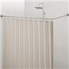 Crkmire Bastone Tenda Doccia Angolare, 99-175 cm x 139-216 cm Regolabile L Forma Doccia Rod 90 Gradi Curvo Tenda Rod per Bagno Vasca da bagno con 12 Anelli Ganci & Supporto - Nichel Spazzolato