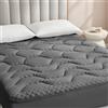 EHEYCIGA Topper Matrimoniale 160x190, Memory Foam Topper Materasso Respirabile con Tasca Extra Profonda, Grigio Scuro