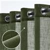 Woaboy 2 pezzi Tende di lino traslucido Tende moderne decorative a occhiello per il soggiorno e la camera da letto 140x260cm Verde Salvia