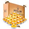 Giftellino Set di 48 Candele Tealight in 100% Puro Cera d'Api - Durata di 3 Ore - Candele Tealight Senza Fumo - Stoppino in Cotone e Senza Profumo - Regalo per Amanti delle Candele - Set of 48 Tealight Candles