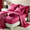 Corredocasa Completo Letto Lenzuola in 100% Puro Cotone di Qualità Disponibili Tutte le Misure e Colori Ideale per la Vostra Casa con Una Federa -Lenzuolo Sopra e Sotto (Fucsia, 1 Piazza e Mezza)