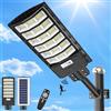 Viugreum 600W Lampione Solare LED Esterno con Telecomando, 6500K, Sensore di Movimento Crepuscolo All'alba, IP65 Impermeabile, 3 Modi