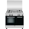 GLEM GAS AR964VI CUCINA 90x60 4 FUOCHI FORNO A GAS 64LT INOX - PROMO