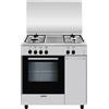 GLEM GAS AS854EI CUCINA 80x50 4 FUOCHI A GAS FORNO ELETTRICO 61LT COLORE INOX