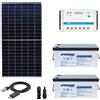 Kit fotovoltaico 24V pannello HF 500W regolatore 30A serie LS batteria 200Ah ...