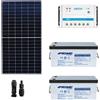 Kit fotovoltaico 24V pannello HF 500W regolatore 30A serie LS batteria 200Ah