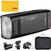 Godox AD200Pro 200Ws Flash per Fotocamere Sony Canon Nikon Fujifilm Fuji Olympus, TTL 2.4G HSS 1/8000s, Batteria 2900mAh, 500 Flash a Piena Potenza, 0.01-1.8s Riciclaggio
