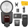 GODOX V1 Pro S V1Pro S Flash per Sony, Speedlite per fotocamera a testa rotonda stroboscopio TTL wireless 2.4G, HSS con batteria agli ioni di litio e Sub-flash Staccabile, Supporto Type-C