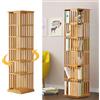 ZanyCajole Libreria per Bambini Rotante,Libreria Girevole 360 Gradi a 6 Livelli,Torre Verticale a Colonna da Terra Porta Libri Per Studio in Soggiorno Ufficio Cameretta Bambino Scaffale in Legno Autoportante