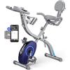 MERACH Cyclette Pieghevole 4 in 1, Spinning Bike con Monitor LCD e Misurazione Manuale Delle Pulsazioni, Cyclette Magnetiche con Comodo Cuscino del Sedile, per la Casa, Salvaspazio