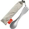 TiTo Titanium Forchetta da Campeggio Cucchiaio Portatile in Titanio Spork Posate Multifunzione da Esterno per Campeggio Trekking Picnic Escursionismo Viaggio