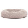 Record - Cuccia Batuffolo Ciambella per cani e gatti. Lettino per animali con base antiscivolo, impermeabile e lavabile. Cuscino rotondo misura diametro 50 x 25h, colore Beige Scuro