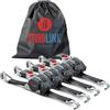 Sturdlink Cinghia di Ancoraggio con Cricchetto Automatiche 3 m 25mm LC 300daN/600daN | Cinghie a Crichetto con Avvolgitore Automatico | Set di 4 Pezzi Nero per Carrello Trasporto Moto Quad | EN12195-2 Sturdlink
