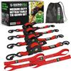 Rhino USA Cinghie a Cricchetto Retrattili (4 Pezzi) 2,5cm x 3m - 540kg