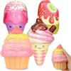DJLLA 4 Pezzi Giocattoli Squishy, Antistress Ansia Autismo Squishies Giocattoli Adorabili Kawaii Gelato Giocattoli Sensoriali Morbidi per Ragazze Bambini e Adulti, Regali di Compleanno di Natale