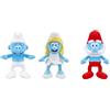 Grupo Moya Confezione da 3 statuette peluche Puffi 22 cm: Puffo, Papa Puffo e Puffa Imbottitura ed Esterno realizzati con materiale riciclato al 100%, adatto a tutte le età
