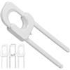 Your Day Mate Serratura di sicurezza per bambini, 4 pz, in Bianco, per molte forme di maniglie e pomelli, serratura di sicurezza per bambini dell'armadio senza incollare, forare, avvitare, soggiorno, bagno