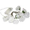 Hellum luci fiabesche a LED con rose bianche, luci fiabesche per interni con 10 LED bianco caldo, batteria (2xAA, non inclusa) 2,3 m di lunghezza totale, decorazione 300239