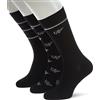 Emporio Armani 3-Pack Short Eagle Socks Gifting, Confezione da 3 Calzini Corti Uomo, Nero/Grigio, Taglia Unica