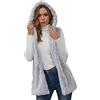 Nidddiv Gilet in pile in pelliccia sintetica da donna in tinta unita senza maniche di media lunghezza giacche con cappuccio in peluche cappotti da donna termici invernali cardigan lungo per donna