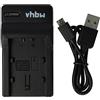 vhbw caricabatterie USB compatibile con Samsung IA-BP105R, IA-BP210, IA-BP210E, IA-BP210R batterie di videocamera, reflex - Stazione di ricarica