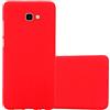 Cadorabo Custodia compatibile con Samsung Galaxy J4 PLUS in FROST ROSSO - Morbida Cover Protettiva Sottile di Silicone TPU con Bordo Protezione - Ultra Slim Case Antiurto Gel Back Bumper Guscio