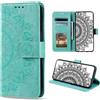 CASEONJAN Cover per Samsung Galaxy A40, Pelle PU Custodia a portafoglio con scomparti per Slot Schede, Antiurto Flip Caso Cover per Samsung A40 (Verde)