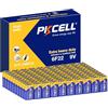 PKCELL Batterie 9V 6F22 quadrate a lunga durata per rilevatori di fumo,irrigatori da giardino,sensori allarme,Confezione da 100