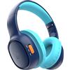 Tronsmart KH02 Cuffie Bluetooth 5.3 per bambini, Limite volume 74/85/93 dB, 45 Ore di Riproduzione, Cavo Audio integrato, Cuffie Wireless Pieghevoli con Microfono per Scuola, Viaggio, Aereo - Blu