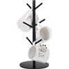 Patelai 14 Pollici Albero della Tazza da Caffè in Acrilico Porta Tazza Supporto Tazze da Caffè Portabicchieri per Bancone con 6 Ganci Portabicchieri Rimovibili in Acrilico (Nero)