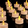 OSHINE Candele Tealight a Batteria - Confezione da 12 Candele Tealight Senza Fiamma Tremolanti Realistiche e Luminose per Celebrazioni Stagionali e Festive Lampada Ambra Calda