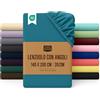 Utopia Bedding Lenzuolo con Angoli Una Piazza e Mezza Francese - 140x200cm - Blu Denim - Microfibra di Poliestere Spazzolato - Lenzuolo sotto con Angoli Elasticizzato