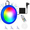 COOLWEST Lampada da piscina fuori terra 10W RGB con telecomando RF e ventosa, lampada da piscina 12V AC/DC IP68 impermeabile 16 colori 3 opzioni timer cavo 7m