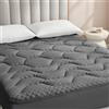 EHEYCIGA Topper 140x190, Memory Foam Topper Materasso Respirabile con Tasca Extra Profonda, Grigio Scuro