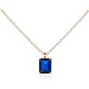namana Collana Donna Argento Sterling 925 con una Pietra in Taglia Smeraldo Colorata o Bianca, Collana in Argento o Oro per Donna e Ragazza, Collane con una Pietra Rettangolare con Scatola Regalo