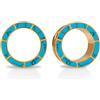 KOOBODY 1 paio di acciaio inossidabile opale blu bordato orecchio carne tunnel vite indietro Fit blu turchese Shell Ear Gauges Stretcher Expander Piercing gioielli 0g-1