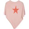 styleBREAKER morbido poncho in maglia con stampa di stelle e glitter, girocollo, donna 08010028, colore:Rosa-Arancione