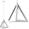 BAKAJI Lampadario Lampada a Sospensione da Soffitto Piramide 30cm in Metallo Design Moderno Portalampada E27 Lampadina Max 40W Illuminazione Arredamento Casa con Kit Montaggio Incluso (Bianco)